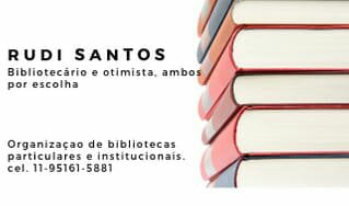 Cartão profissional do Bibliotecário Rudi Santos